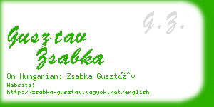 gusztav zsabka business card